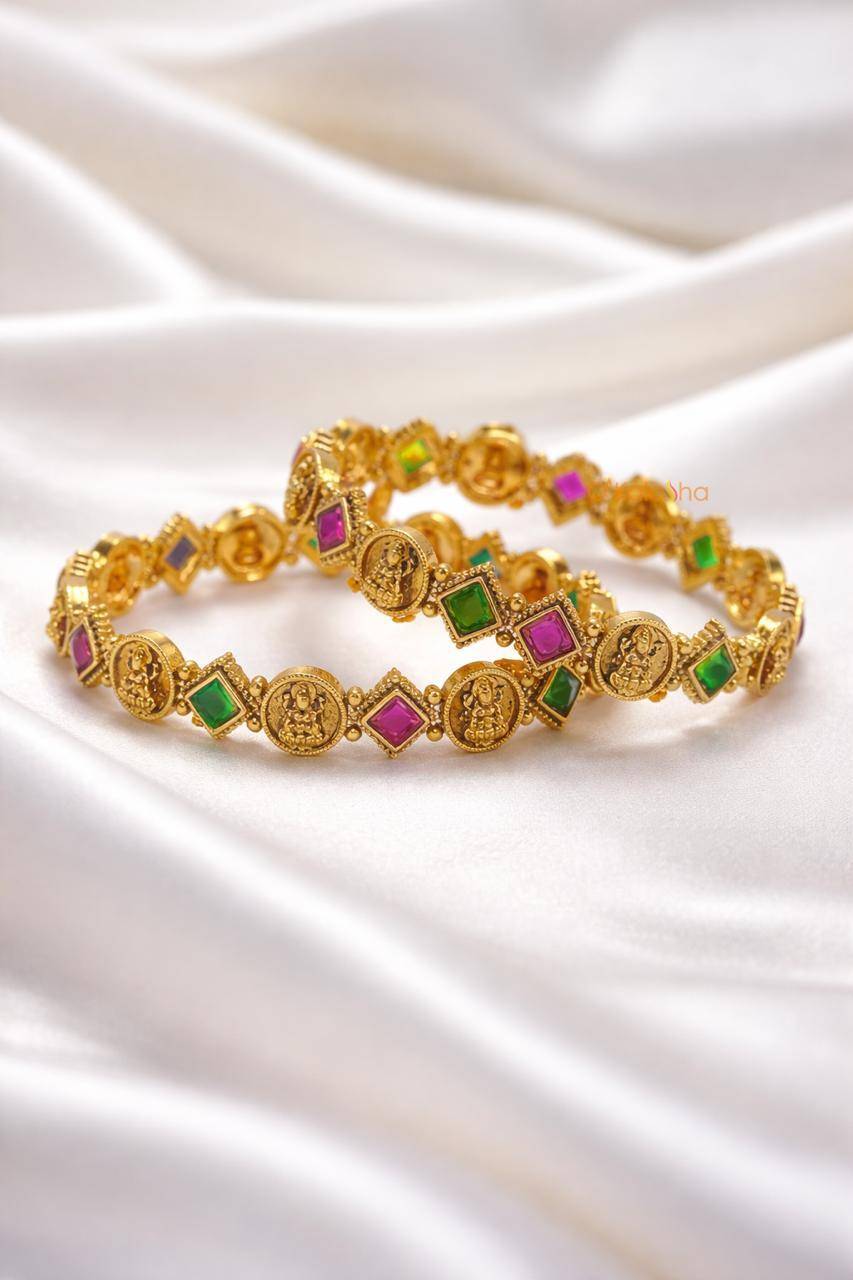 Lakshmi Devi Antique Kada Bangle – Traditional Temple Jewellery Bangle